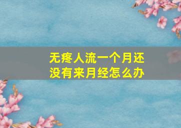 无疼人流一个月还没有来月经怎么办