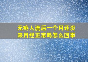 无疼人流后一个月还没来月经正常吗怎么回事