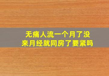 无痛人流一个月了没来月经就同房了要紧吗