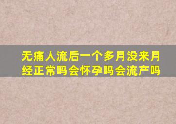 无痛人流后一个多月没来月经正常吗会怀孕吗会流产吗