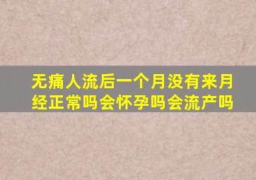 无痛人流后一个月没有来月经正常吗会怀孕吗会流产吗