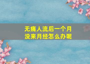 无痛人流后一个月没来月经怎么办呢