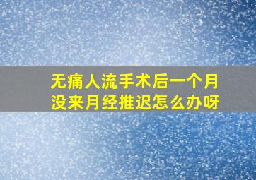 无痛人流手术后一个月没来月经推迟怎么办呀