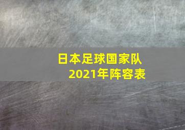 日本足球国家队2021年阵容表