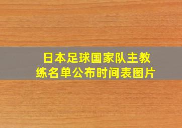 日本足球国家队主教练名单公布时间表图片