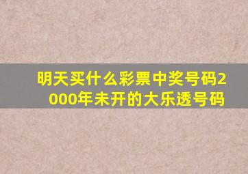 明天买什么彩票中奖号码2000年未开的大乐透号码