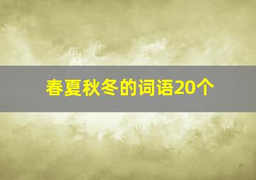 春夏秋冬的词语20个