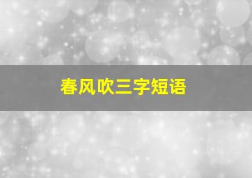 春风吹三字短语