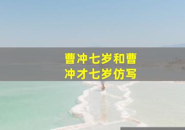 曹冲七岁和曹冲才七岁仿写