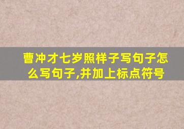 曹冲才七岁照样子写句子怎么写句子,并加上标点符号