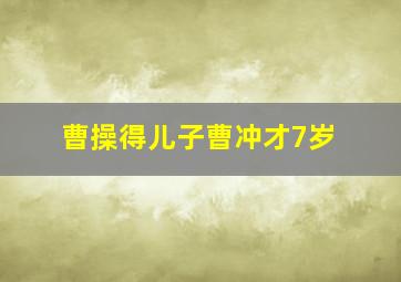 曹操得儿子曹冲才7岁