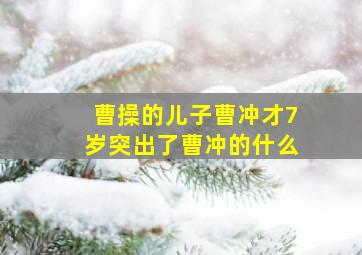 曹操的儿子曹冲才7岁突出了曹冲的什么