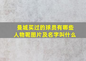 曼城买过的球员有哪些人物呢图片及名字叫什么