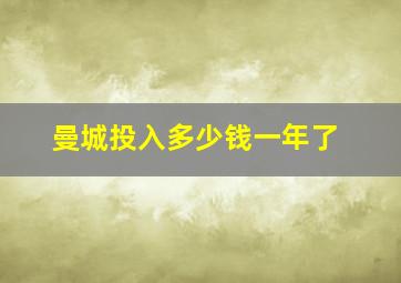 曼城投入多少钱一年了