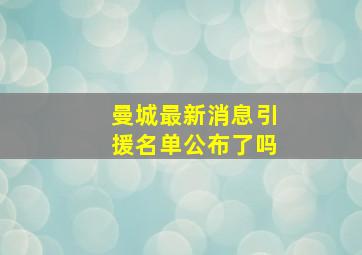 曼城最新消息引援名单公布了吗