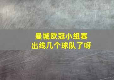 曼城欧冠小组赛出线几个球队了呀