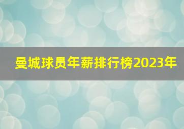 曼城球员年薪排行榜2023年