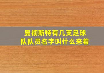 曼彻斯特有几支足球队队员名字叫什么来着