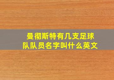 曼彻斯特有几支足球队队员名字叫什么英文