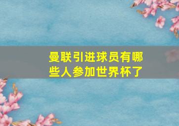 曼联引进球员有哪些人参加世界杯了