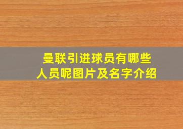 曼联引进球员有哪些人员呢图片及名字介绍