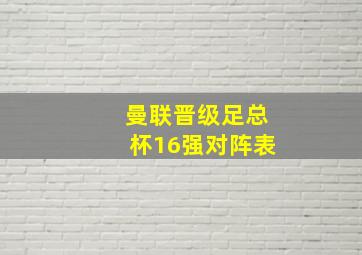 曼联晋级足总杯16强对阵表