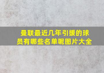 曼联最近几年引援的球员有哪些名单呢图片大全