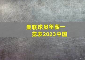 曼联球员年薪一览表2023中国