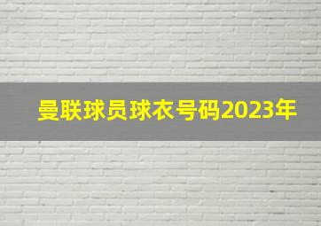 曼联球员球衣号码2023年