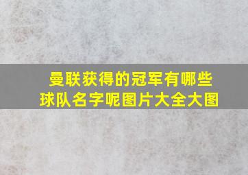 曼联获得的冠军有哪些球队名字呢图片大全大图