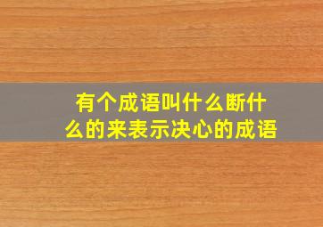 有个成语叫什么断什么的来表示决心的成语