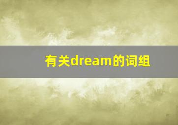 有关dream的词组