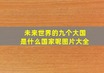 未来世界的九个大国是什么国家呢图片大全