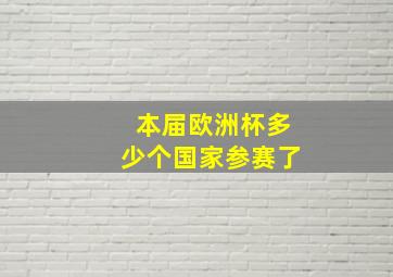 本届欧洲杯多少个国家参赛了