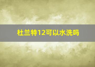 杜兰特12可以水洗吗