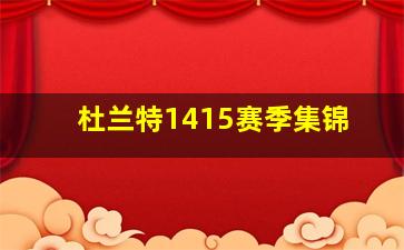 杜兰特1415赛季集锦