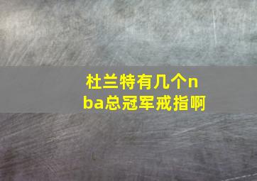 杜兰特有几个nba总冠军戒指啊