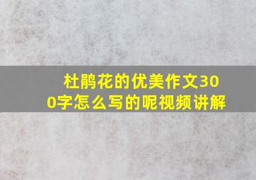 杜鹃花的优美作文300字怎么写的呢视频讲解