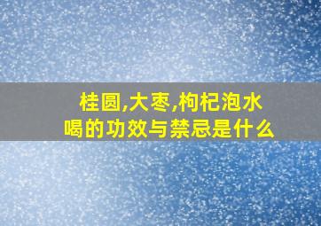 桂圆,大枣,枸杞泡水喝的功效与禁忌是什么