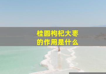 桂圆枸杞大枣的作用是什么