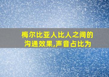 梅尔比亚人比人之间的沟通效果,声音占比为