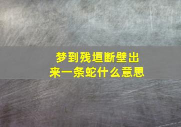 梦到残垣断壁出来一条蛇什么意思