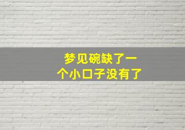 梦见碗缺了一个小口子没有了