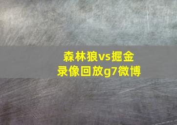 森林狼vs掘金录像回放g7微博