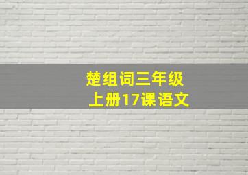 楚组词三年级上册17课语文