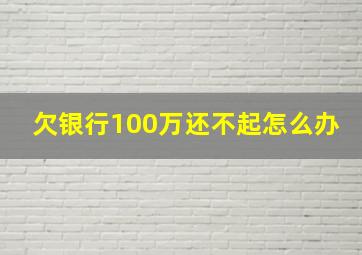 欠银行100万还不起怎么办