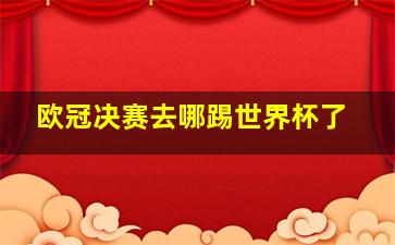 欧冠决赛去哪踢世界杯了