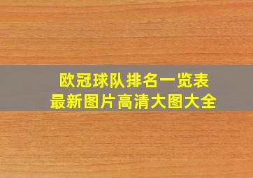 欧冠球队排名一览表最新图片高清大图大全