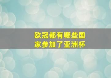 欧冠都有哪些国家参加了亚洲杯