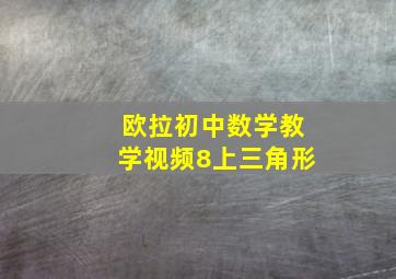 欧拉初中数学教学视频8上三角形